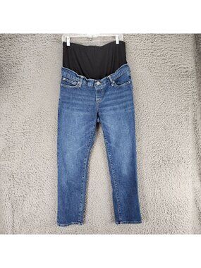 Gap Jeans Womens 30/10 Long Blue Stretch Denim Maternity Straight *Read*